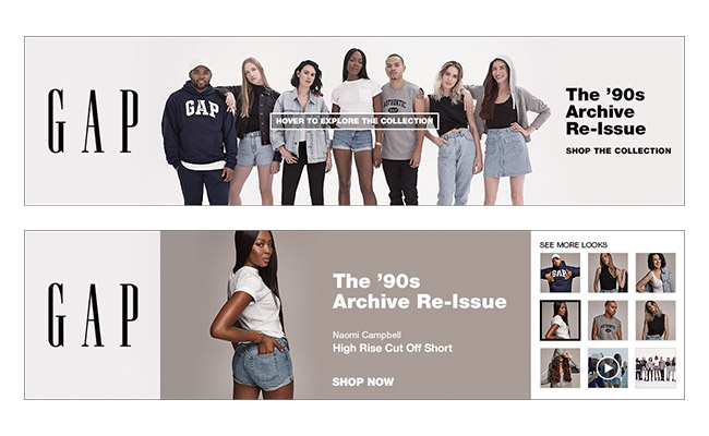 Gap '90s Archive collection - Rich Media Interactive Unit - Online Marketing